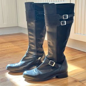 Cole Haan x Nike Air Tall Knee-High Black Leather Boots, US Women’s Size 11